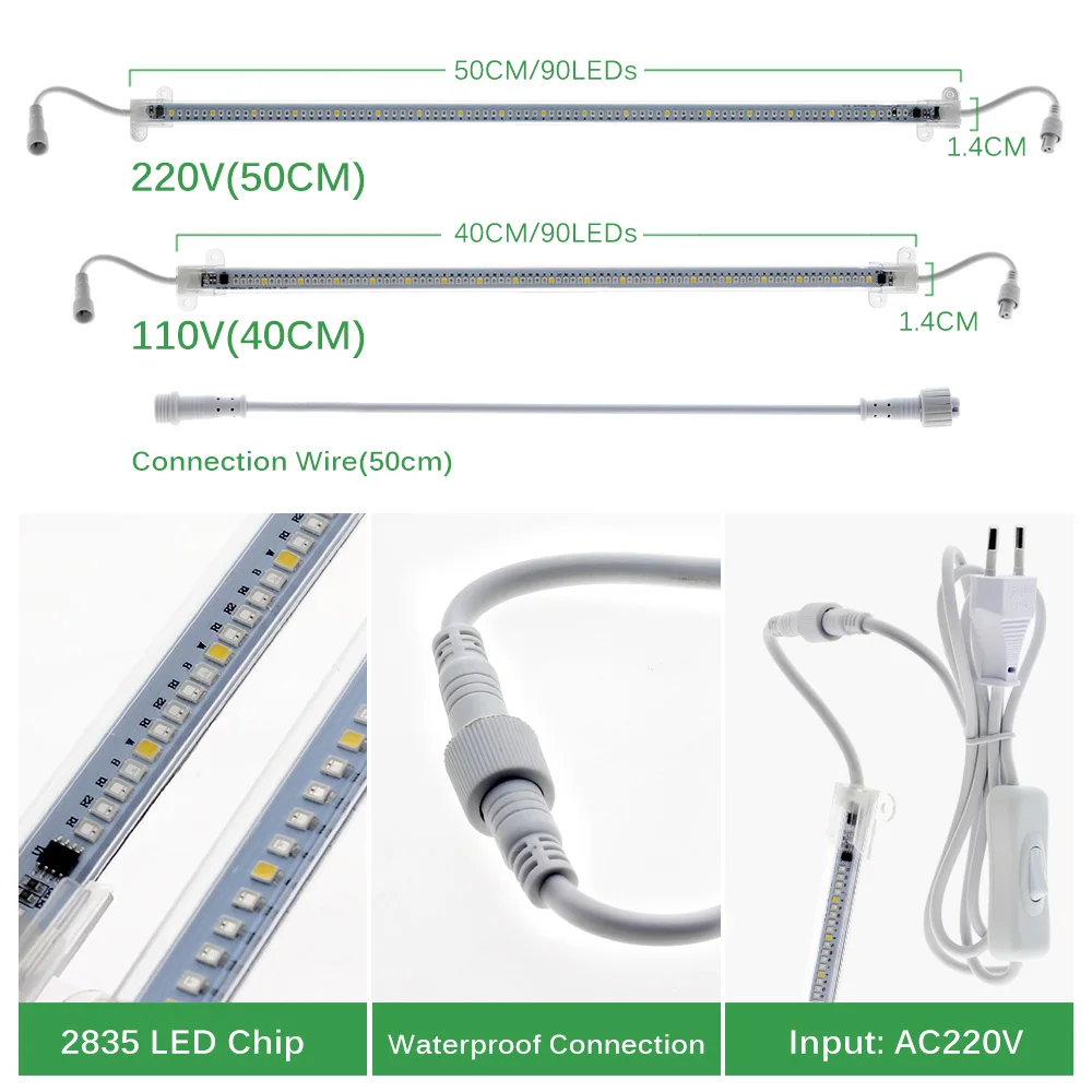 110V 220V LED dělat se lehký plný spektrum 90leds vysoký světelný efektivita LED pult lampa vodotěsný pro halové rostlin osvěta