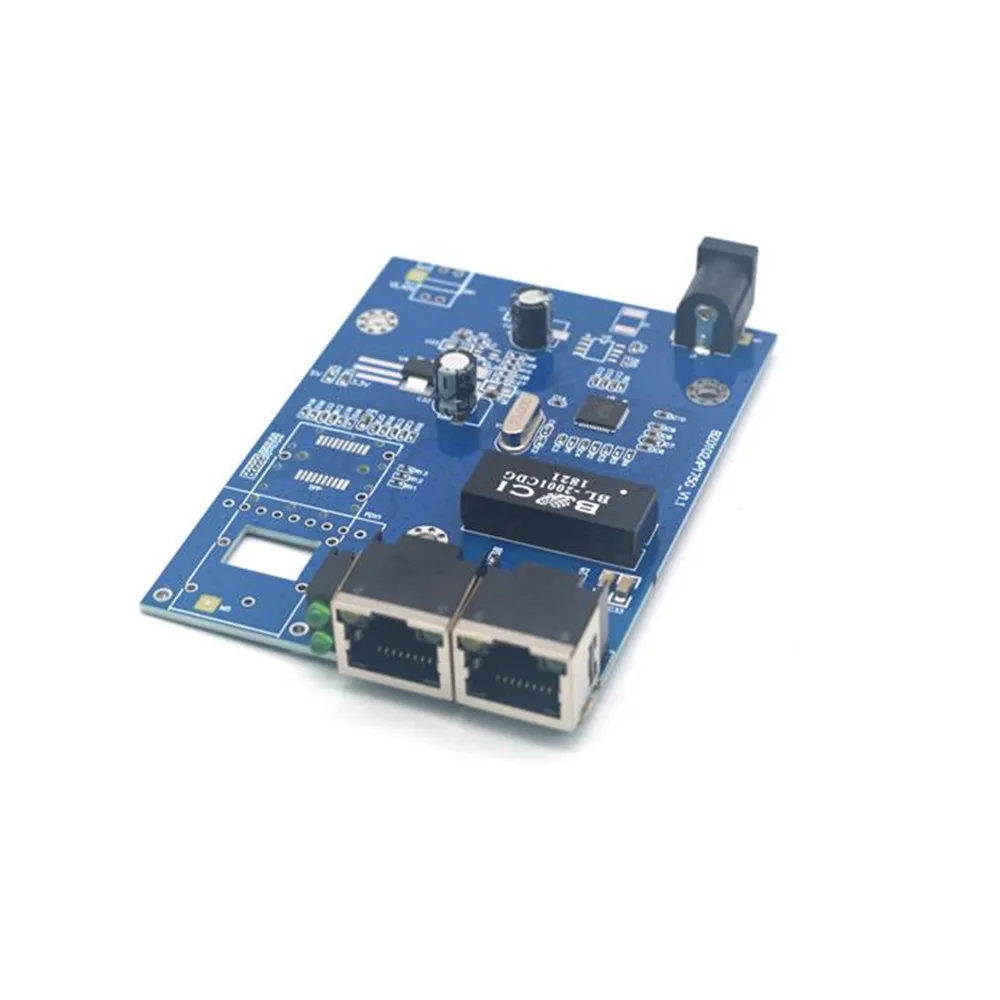 

Plexda 10/100M 1F2T fiber media converter 10/100Base-TX to 100FX PCBA board (FMC-FE1F2T)