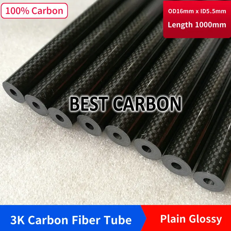 

16mm x 5.5mm x 1000mm High Quality 3K Carbon Fiber Fabric Wound/Winded/Woven Tube Carbon Tail Boom