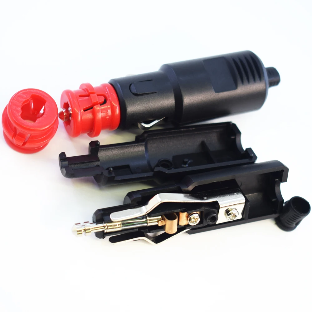 1pc universal 12v 24v dc carro hella caminhão cigarro plug solderless vermelho/preto