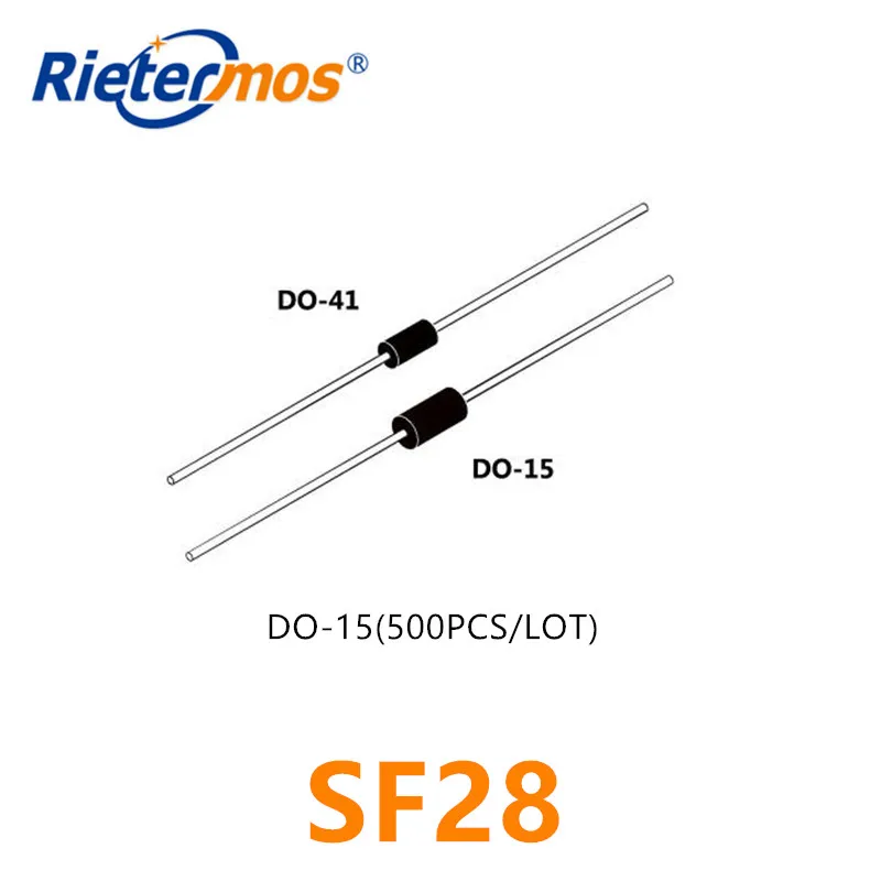 500 قطعة DIP SF28 DO-15 2A600V صنع في الصين