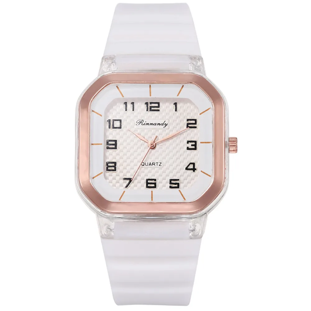 Luxury Fashion Square Women Watches Brand Number Dial Ladies Quartz Wristwatches Leisure sport Style Female Silicone Clock