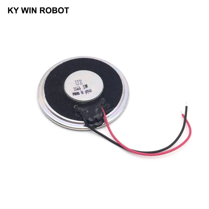 2 Stück/Set, neuer, ultradünner Mini-Lautsprecher, 16 Ohm, 1 Watt, 1W, 16R, Lautsprecherdurchmesser 40 mm, 4 cm, Dicke 5 mm, mit Kabel. – Detail 5