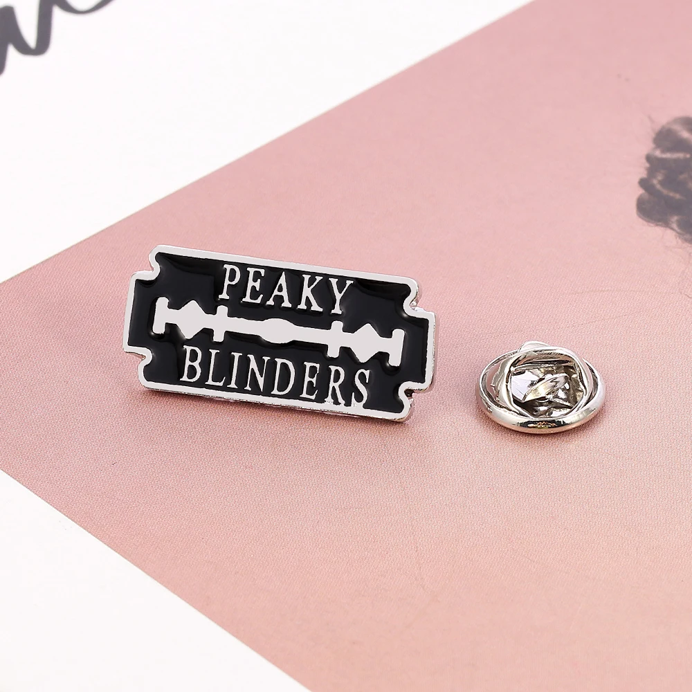 Fashion Thomas Shelby Peaky Blinder razor blade pin badge Gift for Fathers Men Friends Metal Enamel Pins Brooch Backpack Pin