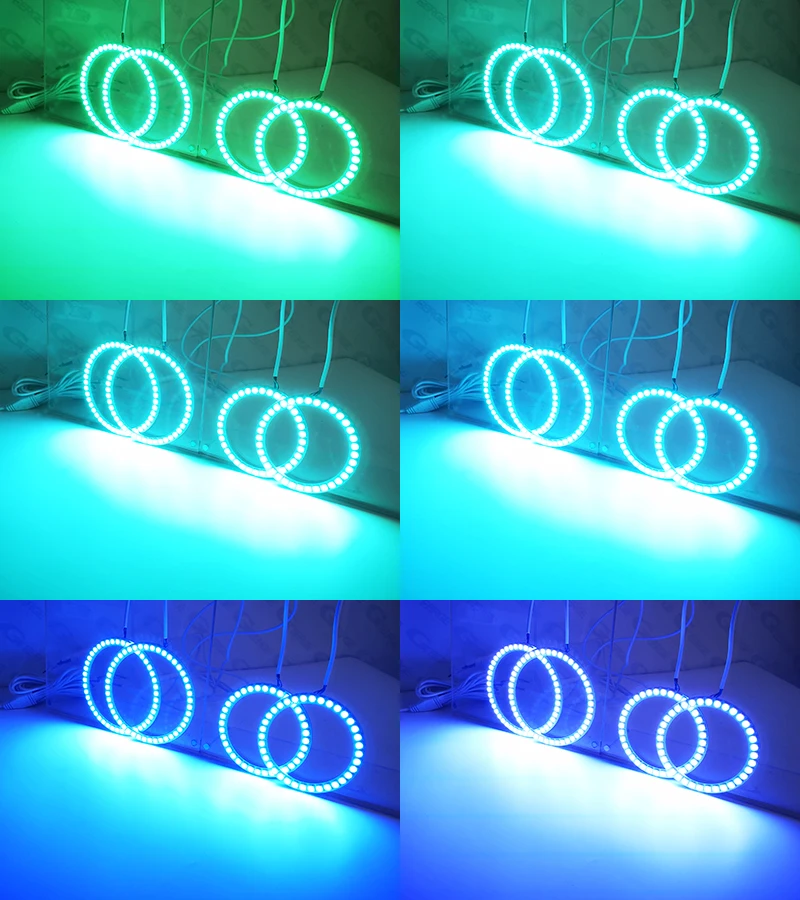 For INFINITI FX35 FX45 S50 2003 2004 2005 2006 2007 2008 RF Remote BT App Multi-Color Ultra Bright RGB LED Angel Eyes Halo Rings