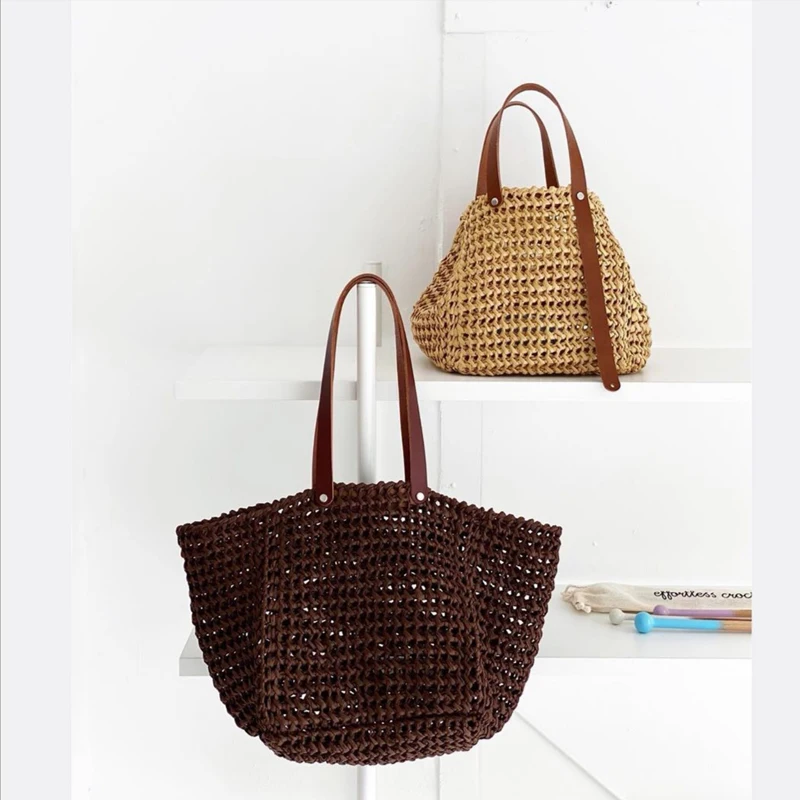 Handbag Shoulder Handle Strap Adjustable Colorful Leather Single Shoulder Bag Strap Accessories for DIY Handmade Woven Kit Bag