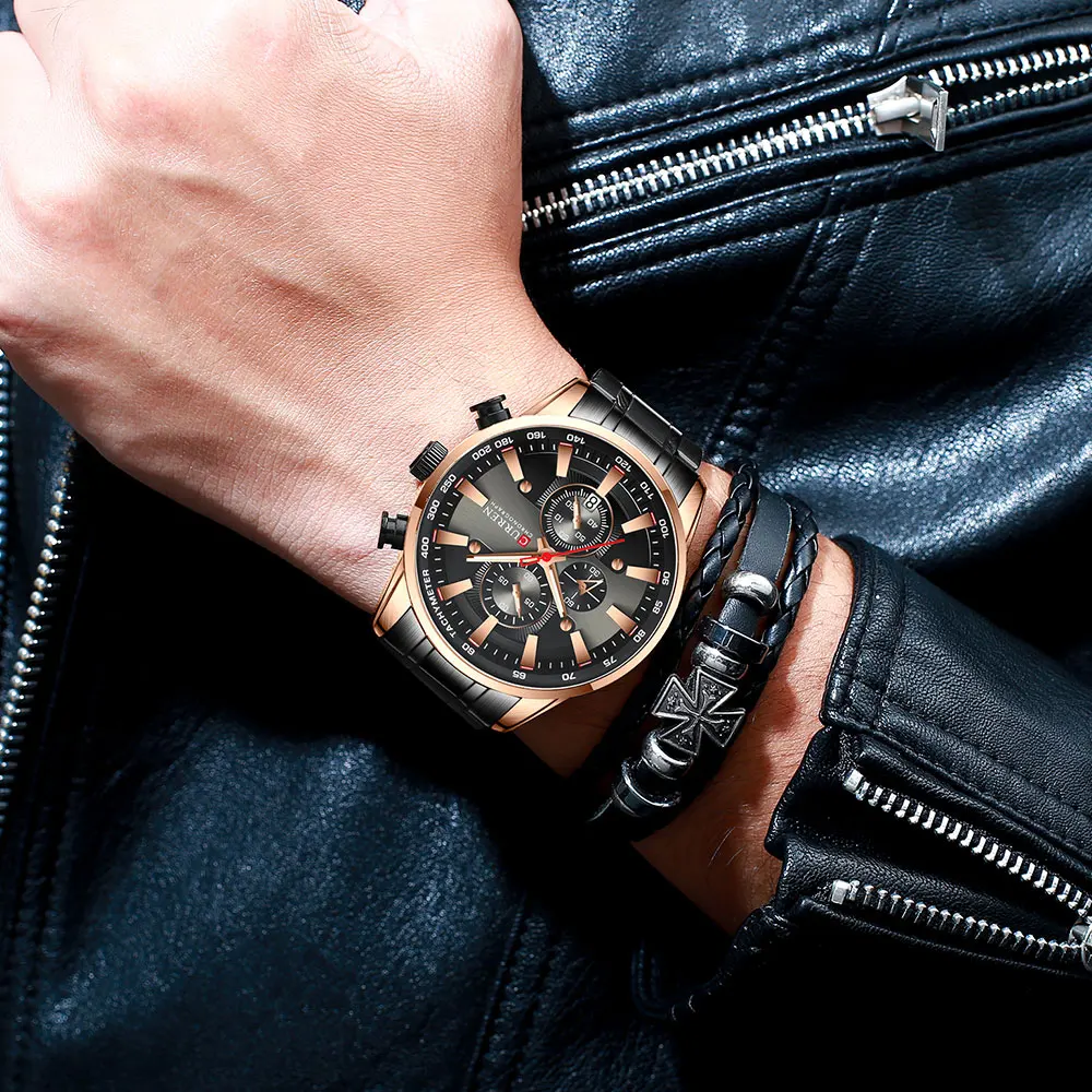 CURREN Neue Herren Uhren Quarz Business Wasserdichte Uhr Mann Uhren Top Marke Luxus Armbanduhr Männer Chronograph Reloj Hombre – Detail 22