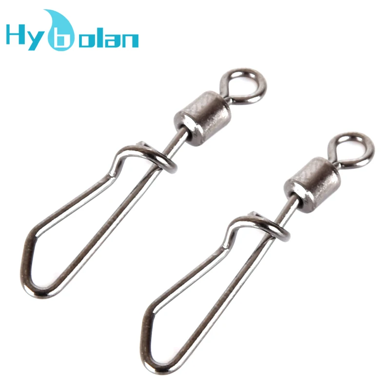 10pcs Fishing Rolling Swivels Connector T shape Snap 2#-10# For Fishhook Lure Tackle Carp Fishing Stainless Steel Accessories