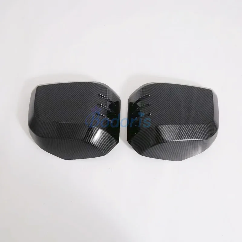 For Toyota Hiace 2019 Carbon Fiber Color Side Wing Mirror Cover Rear View Overlay Trim Chrome Car Styling Accessories