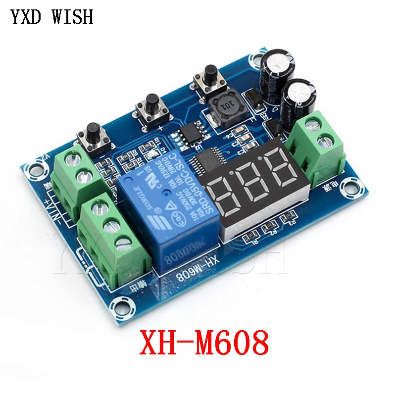 XH-M608 Battery Charge Discharge Module DC 6-40V Integrated Voltmeter Undervoltage Overvoltage Protection Timing Discharge Board