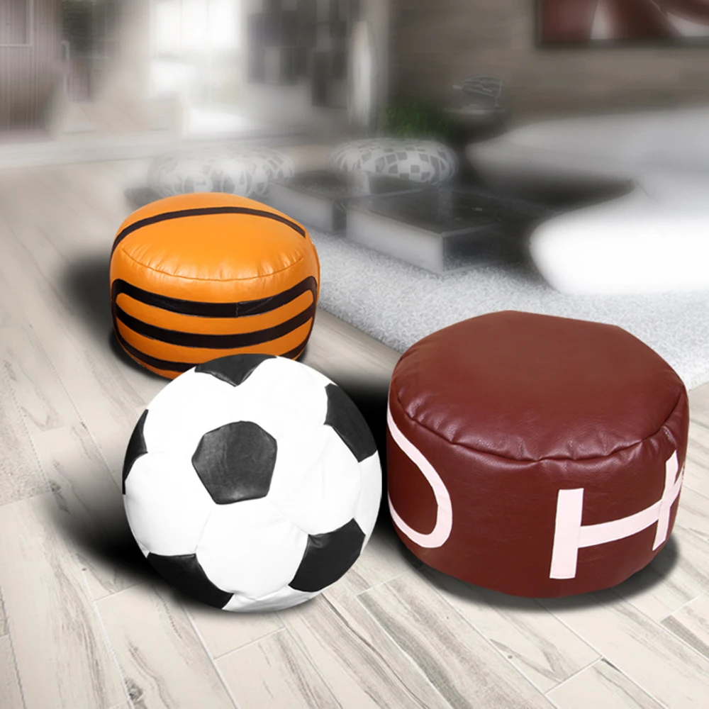 Pouf de Rugby Confortable Zac, Juste de Lit sans Remplissage, Siège à Boule