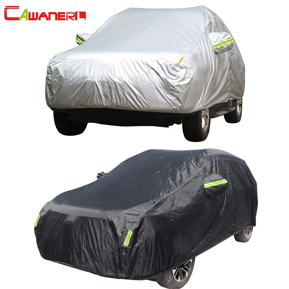 Cawanerl Full Car Cover Waterproof All Weather Sun Rain Snow Protection Anti UV Dust Proof Outdoor SUV Auto Covers Universal