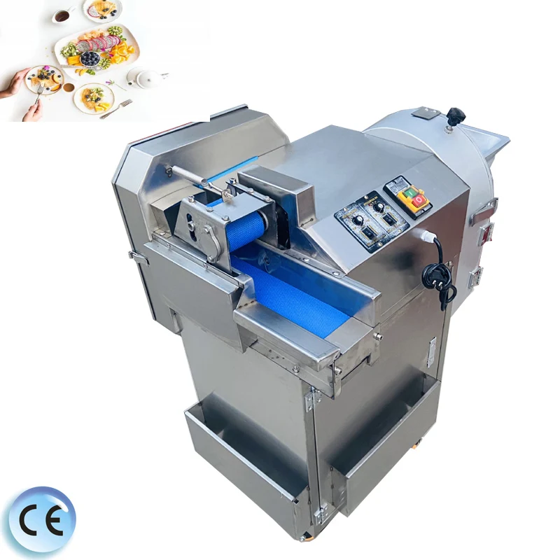 Efficient double head vegetable cutter fruit cutting machine dicer shredder slicing machine