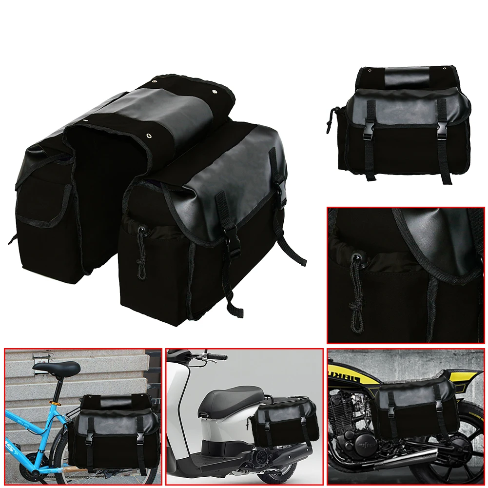 

New Upgrade Touring Motorbike Saddle Bag Motorcycle Canvas Waterproof Panniers Box Side Tools Bag Pouch For Motorbike