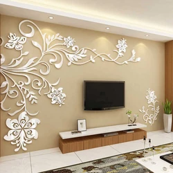 Acrylic Wall Stickers for TV Background Decoration, Beautiful Flowers, Best Home Decor, Living Room