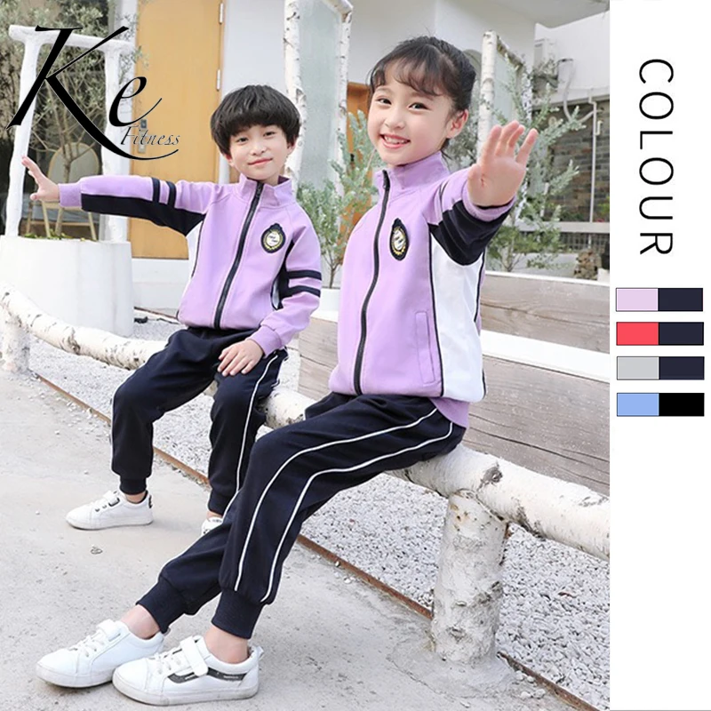 

KE204K Spring and autumn school clothing kindergarten uniforms kids child students teacher sport set parents tracksuit women