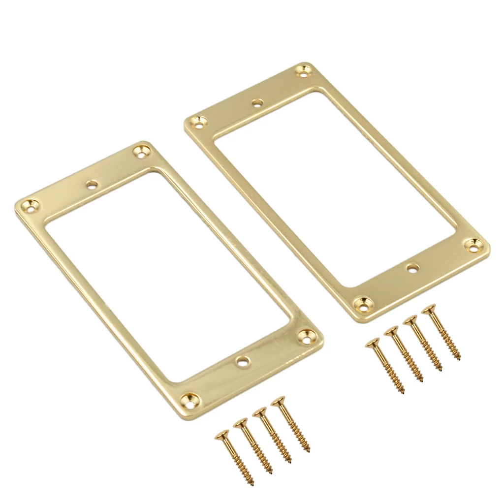 

2PCS Humbucker Pickup Ring Frame Electric Guitar Mounting W/Screws Metal-Gold For