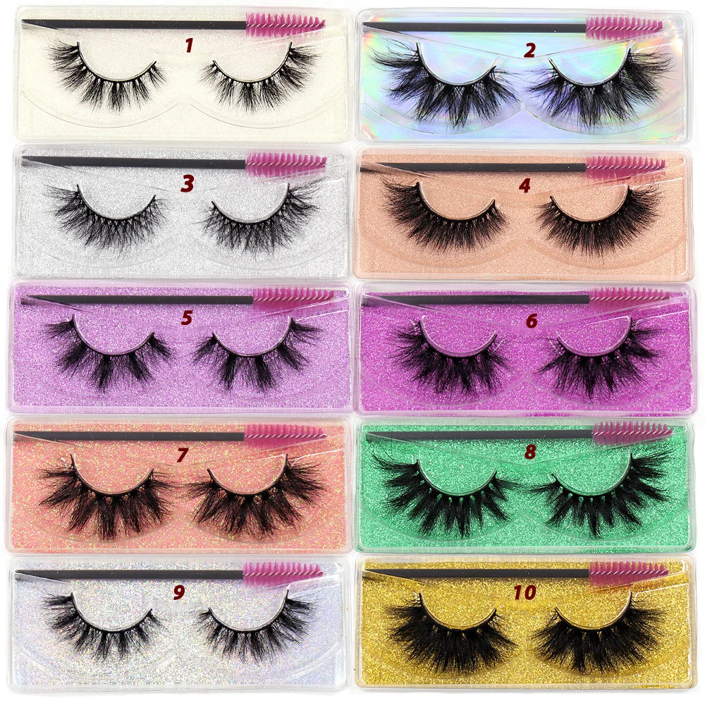 5D Mink Hair 10/100 Pairs 3D Mink Lashes in Trays Wispy Cross Mink Collection Natural Long Wispy Mink Eyelashes False Eyelashes