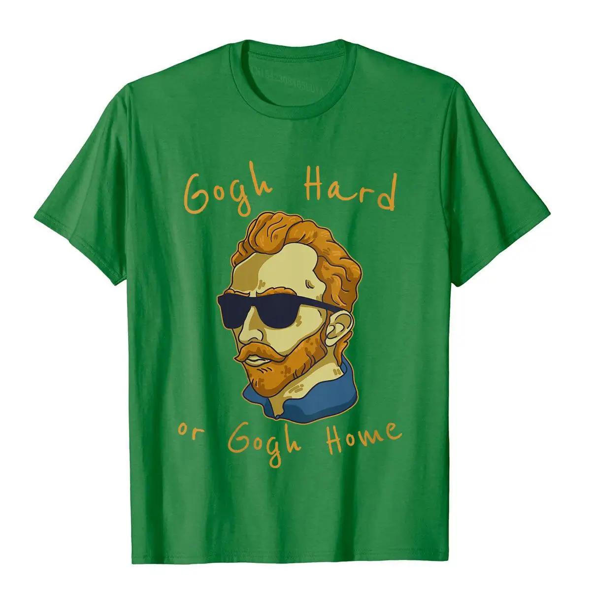 T-Shirt à col rond pour hommes et femmes, en coton, humoristique et humoristique, motif Vincent Van Gogh Hard or Go Home