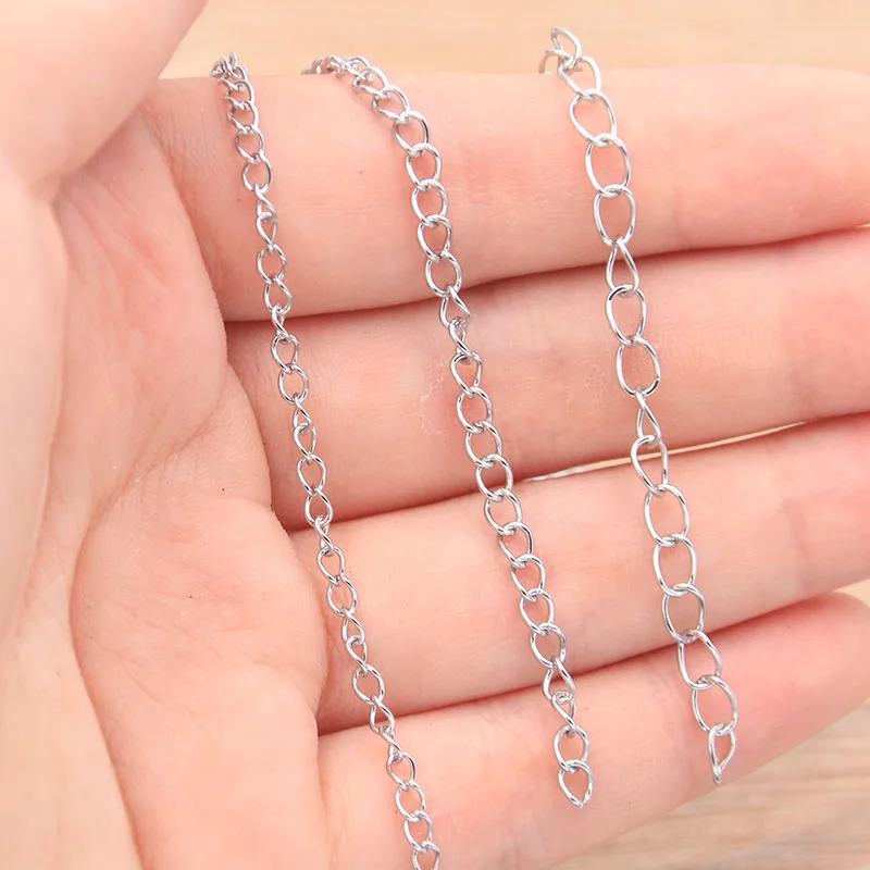 5 mt/los 3 Größe Edelstahl Polieren Halskette Schwanz Ketten Für DIY Schmuck Machen Materialien Handgemachte Liefert