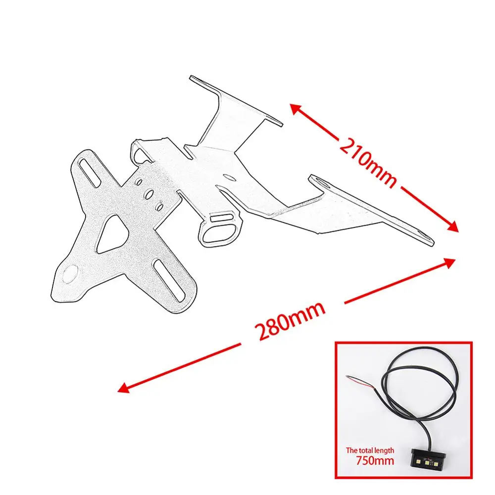 Per Honda CB650R CBR650 CBR650R 2019-2023 Moto Fender Eliminator Targa Staffa di Supporto Con Accessori Luce A LED