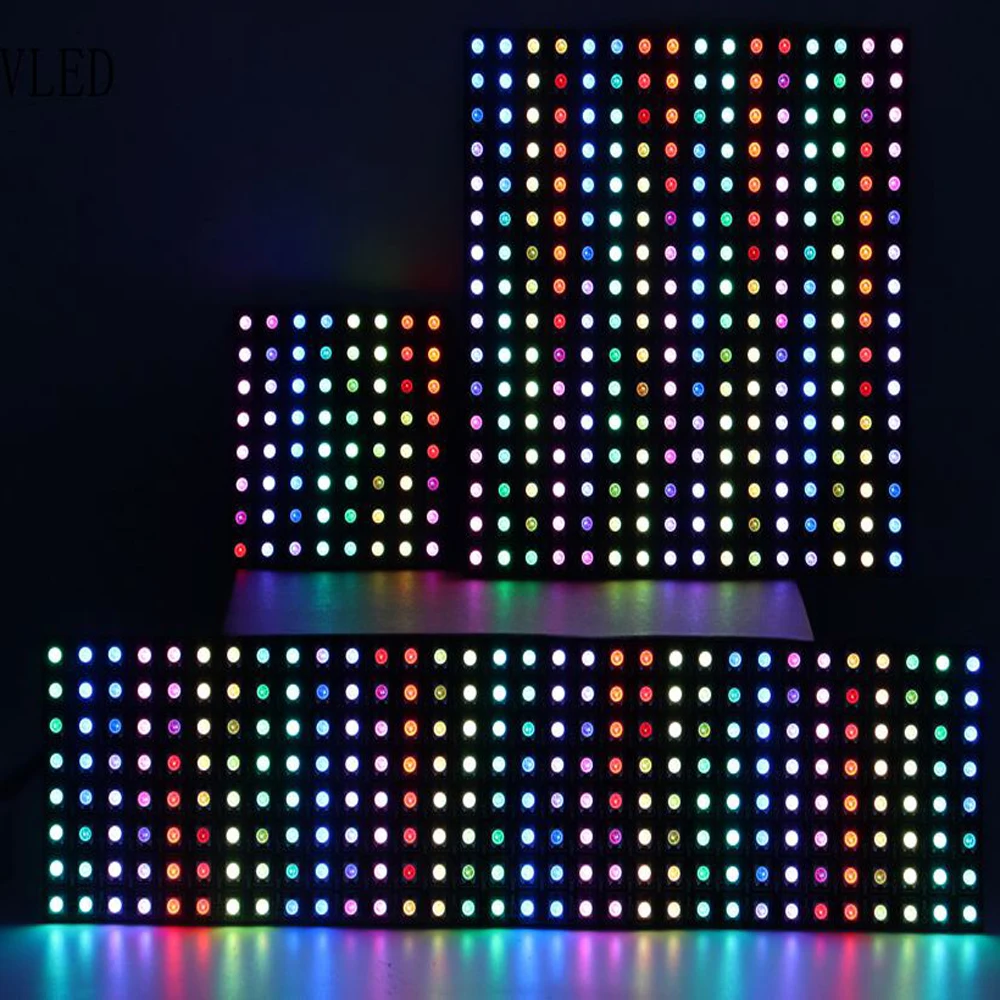 WS2812B LED Digital Flexible Individually Addressable Panel Light WS2812 8*8 ,16*16, 8*32 Module Matrix Screen,DC5V