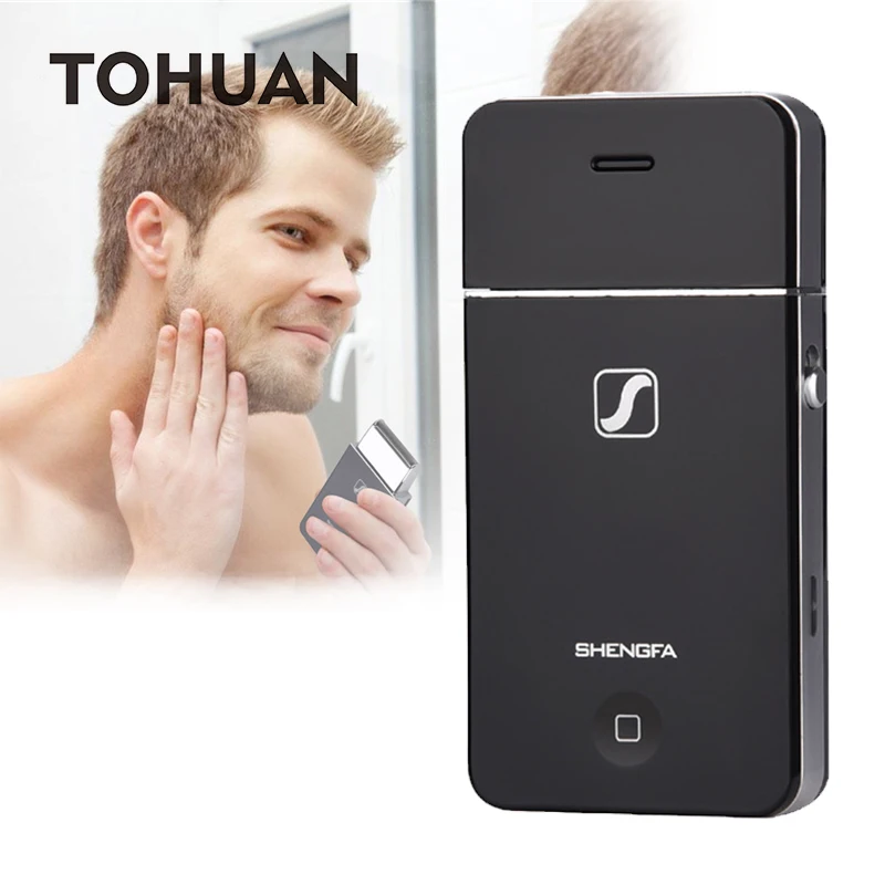 

2 in 1 Mini Men Electric Shaver Rechargeable Precision Beard Trimmer Stainless Steel Reciprocating Single Blade Razor Face Care