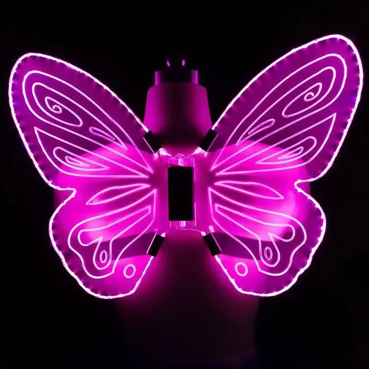 Ailes de lumière LED transparentes en acrylique pour enfants et adultes, décoration d'anniversaire