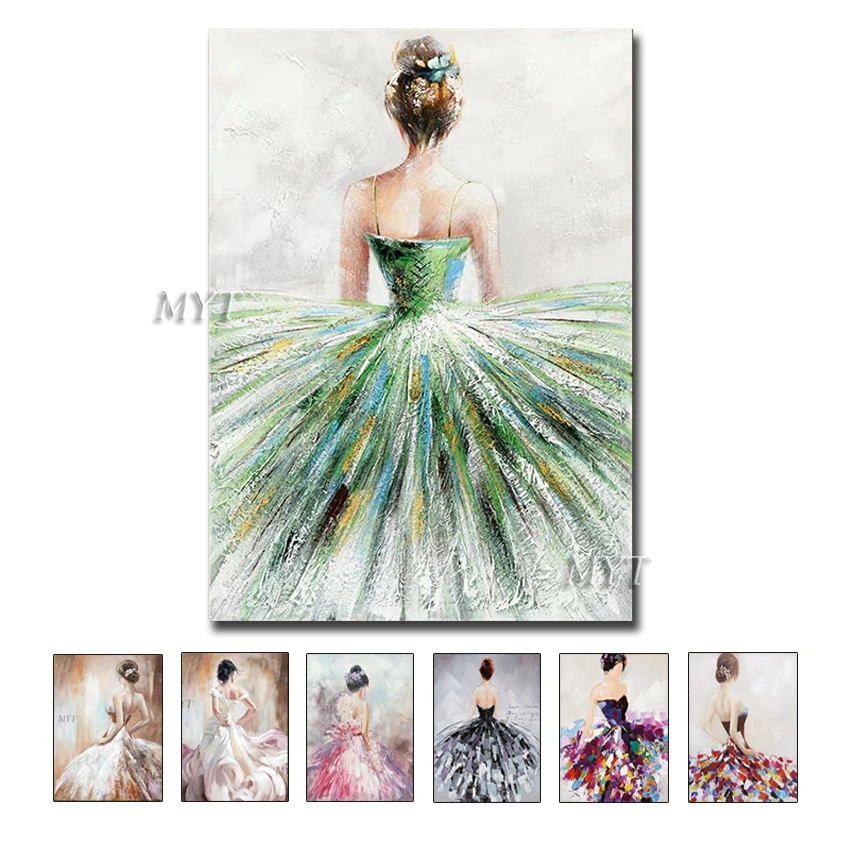 

Girls In Different Colors Abstract Oil Painting On Canvas Home Decor Pictures Wall Art Paintings No Framed Handmade Picture