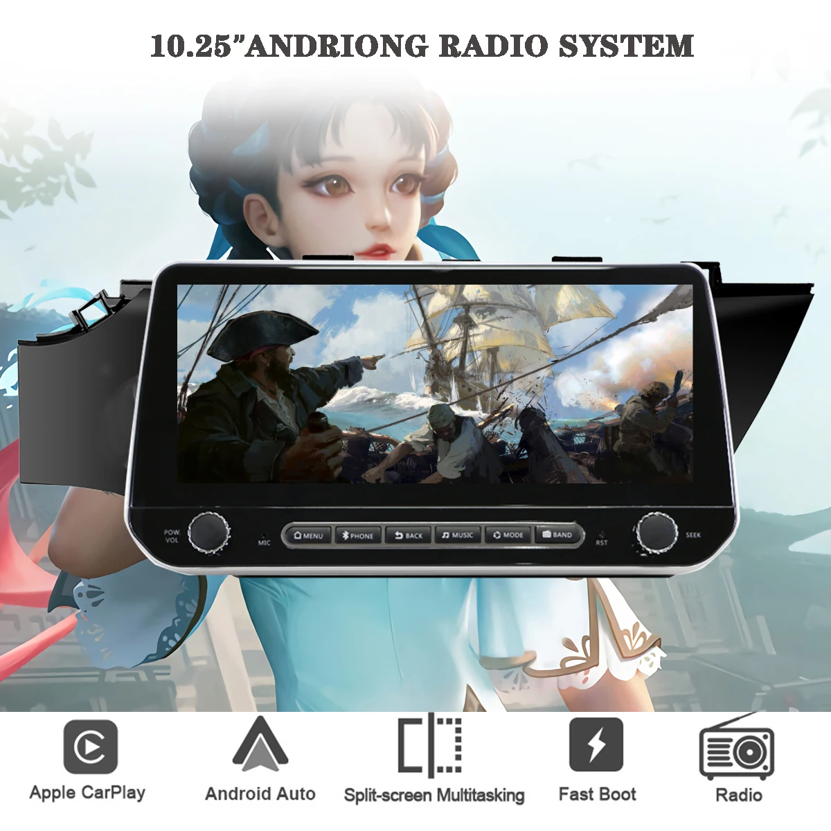 

10.25'' IPS Carplay 8GB+256G Android 13 Car DVD Autoradio GPS Map Stereo Radio For KIA K2 RIO 4 X-line 2017 2021 Cassette RDS BT