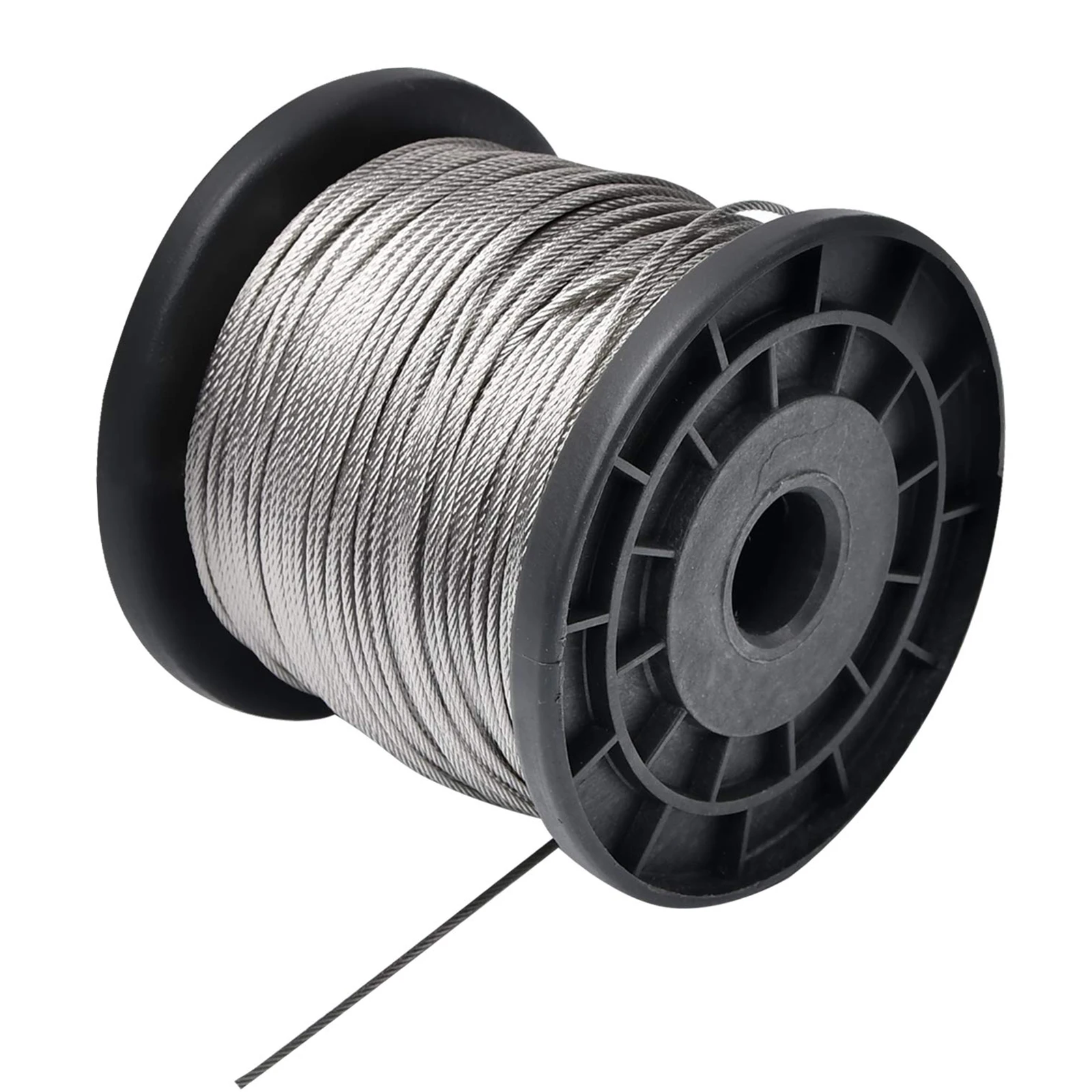 Wire Rope Stainless Steel 304 Wire Cable Aircraft Cable 7x7 Strand Core 368 lbs Breaking Streng for Outdoor Yard Garden