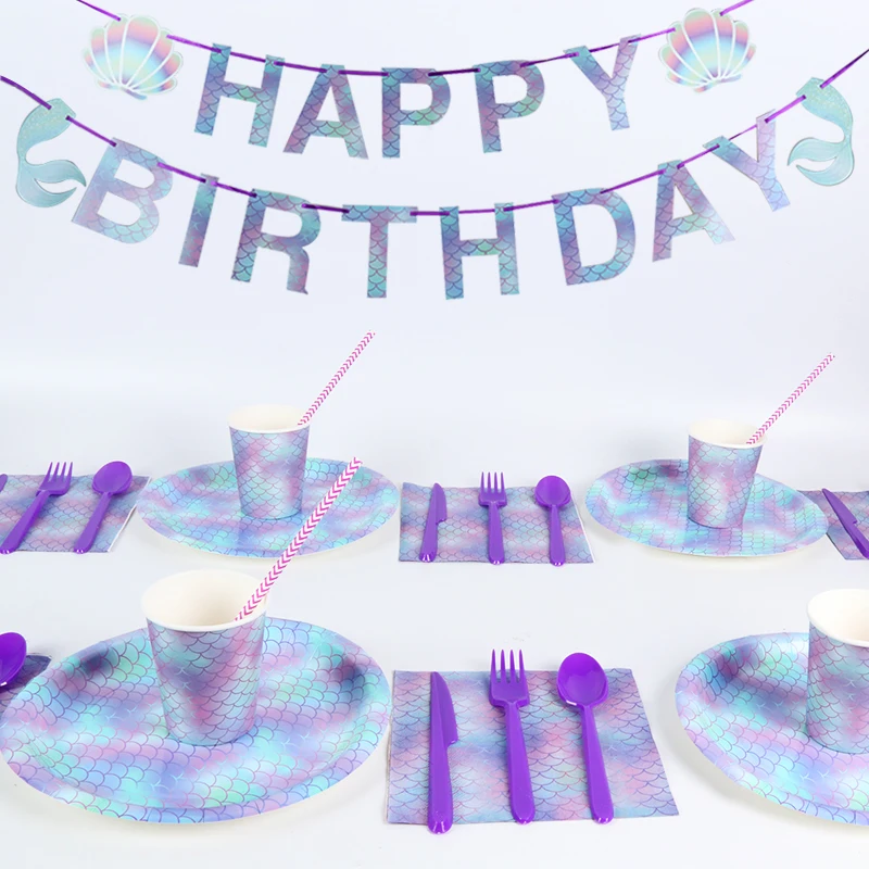 Little Mermaid Party Supplies Theme Mermaid Decor Mermaid Birthday Party Decorations Kids Favor Birthday Baby Shower Party Decor image 5