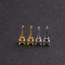 18 pieces/lot  Wholesale  8*23mm golden Metal Alloy 3D Mini Eiffel Tower Charms Pendants Jewelry Making