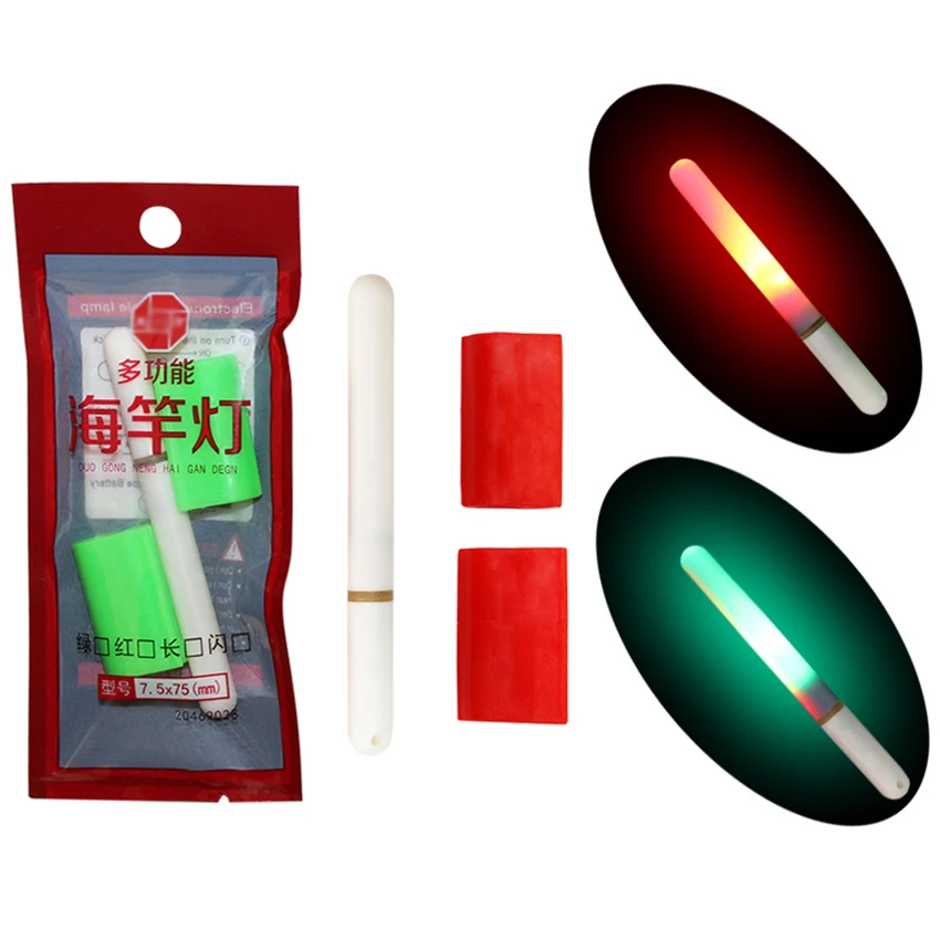 Bastoncini luminosi da pesca, Clip luminosa a LED per canna da pesca notturna in mare, indicatore di allarme per morso da pesca su canna da pesca, luce verde/rossa