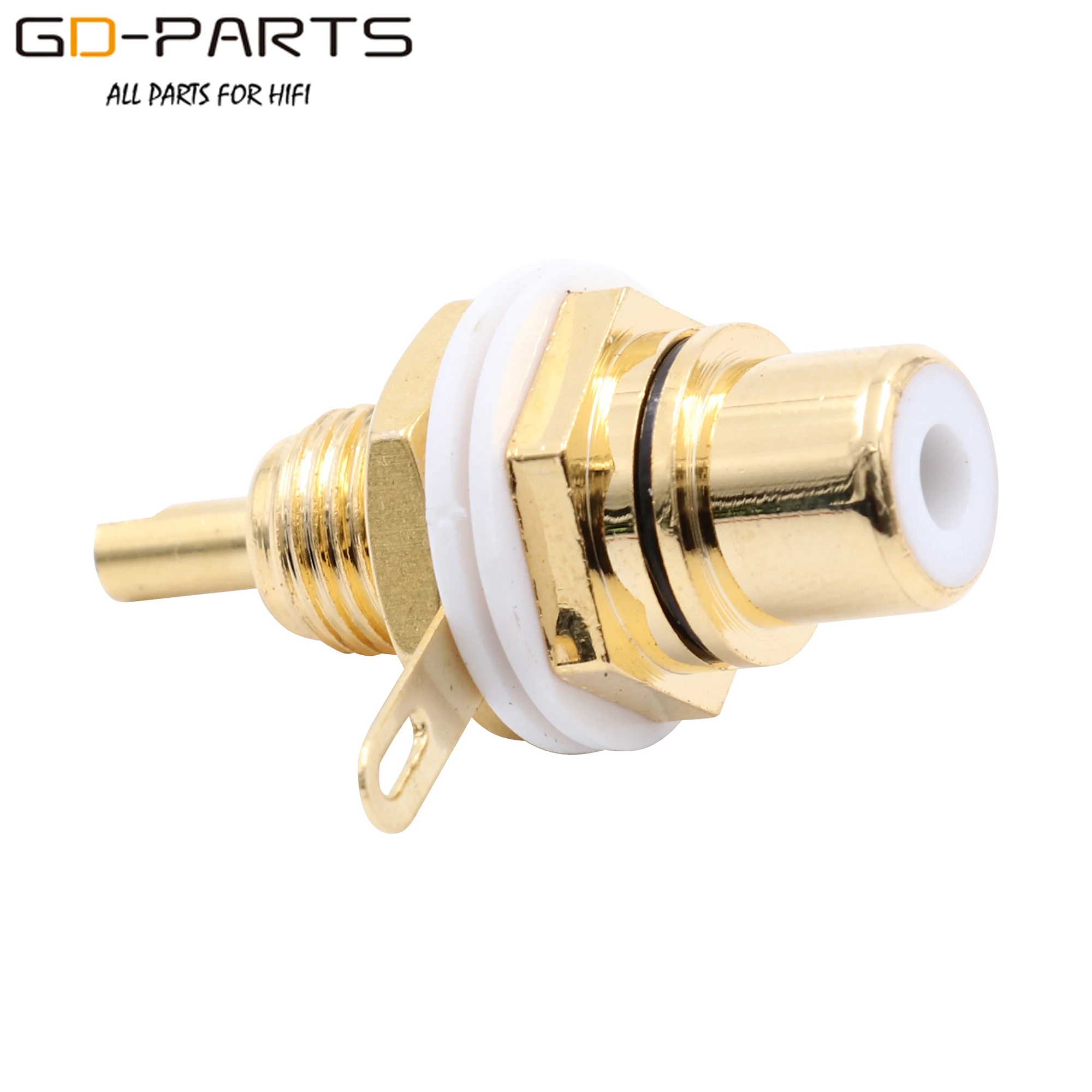 24K Gold Plated Brass Female RCA Jack Socket Hifi Audio Video Signal Cable Connector Terminal For AMP CD Panel Mount Bulk SALES