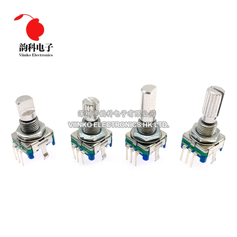 10PCS Half / Plum axis rotary encoder handle length 15mm / 20mm code switch EC11 digital potentiometer with switch 5Pin