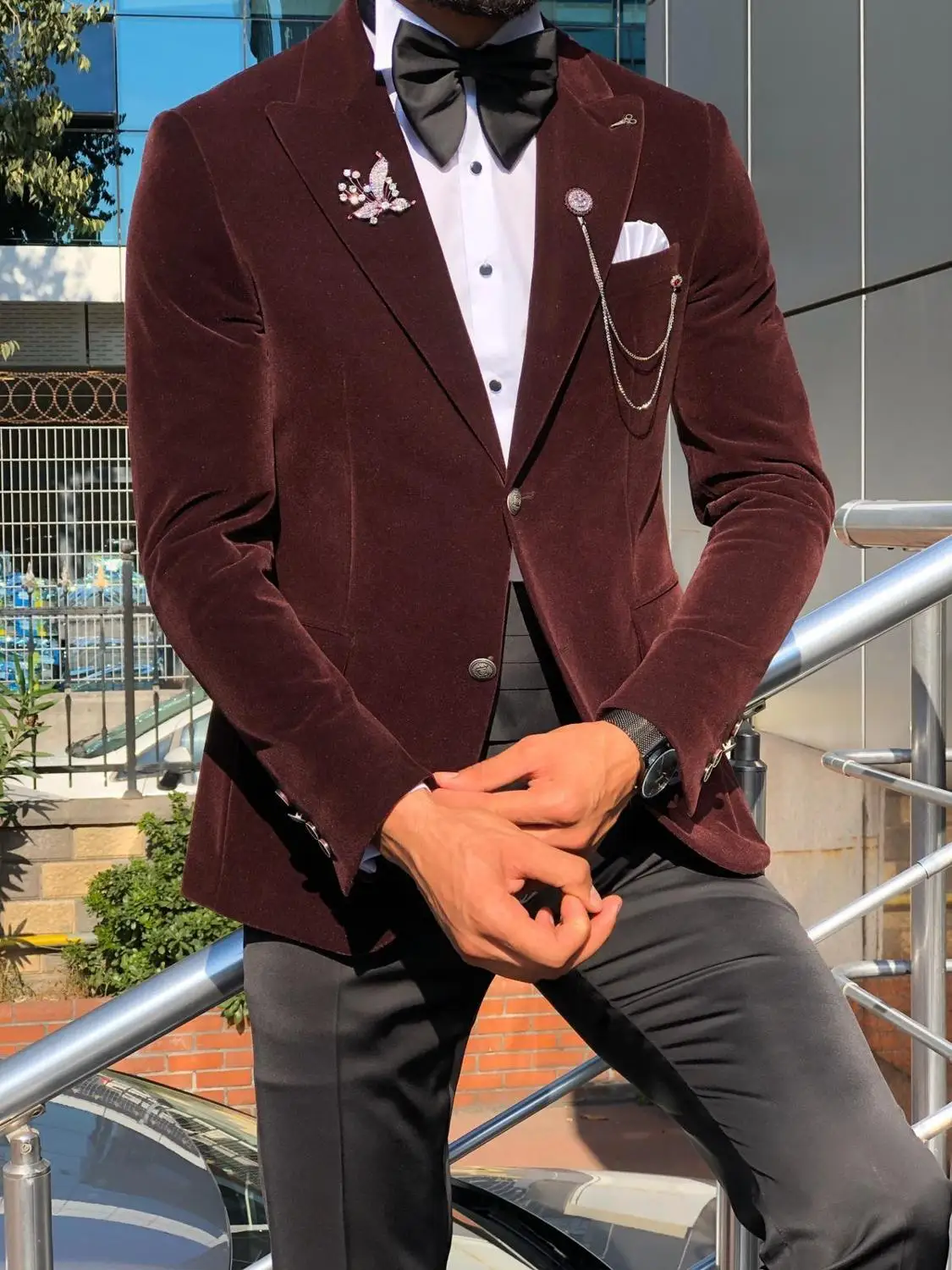 Custom Made Vestito Degli Uomini 2020 Smoking Velluto Formale Best Man Abiti da Sposa Smoking 2 Pezzi di Usura Dello Sposo Si Adatta Alle Uomini (giacca + Pantaloni)