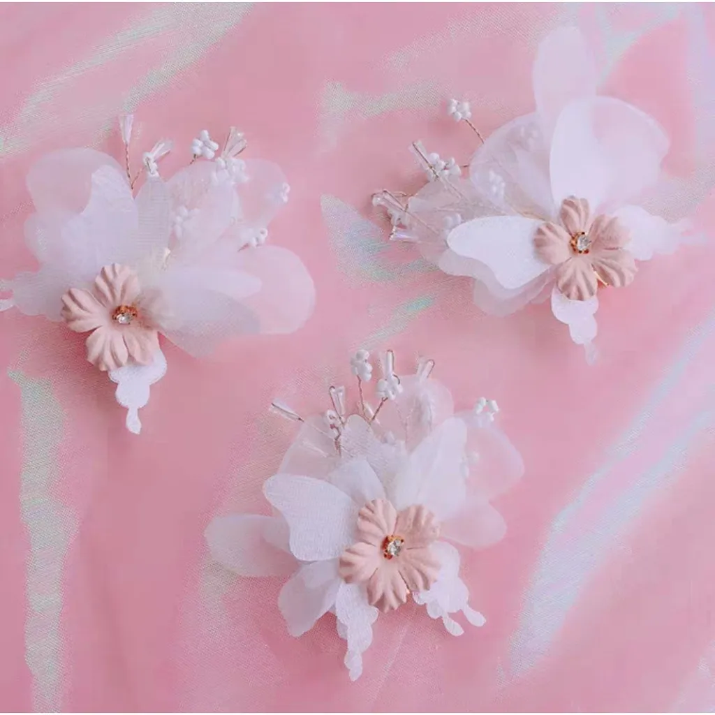 Diadema de Lolita, accesorios para el cabello de lolita, adorno para el cabello con perlas y flores dulces japonesas