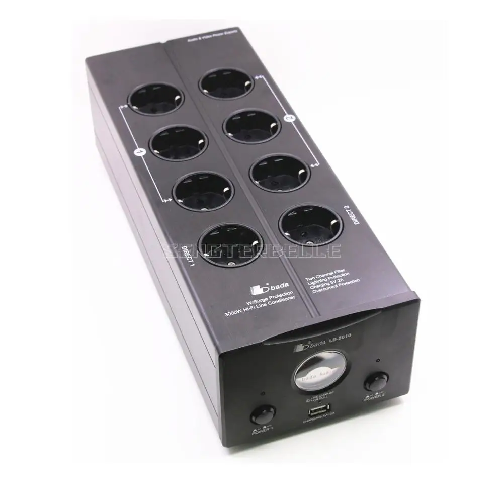 New LB-5610 Dual Channel With USB Home Audio HIFI Poer Filter Power Amplifier European Power Socket