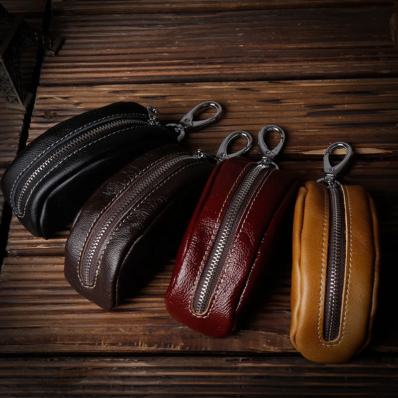 EISIPURI Brand Genuine leather car key case wallet fashion cow leather brand car key holder, Wholesale car key zipper bag