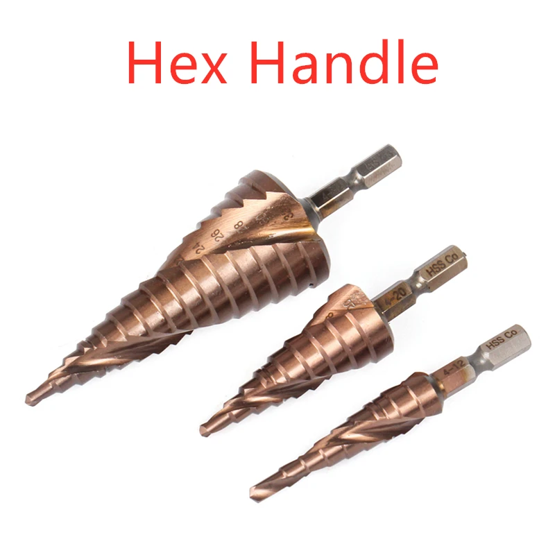 Spedizione gratuita 4-12/4-20/4-32mm HSS Kit di punte da trapano M35 cobalto punta da trapano s spirale scanalatura triangolo codolo esagonale per acciaio inossidabile