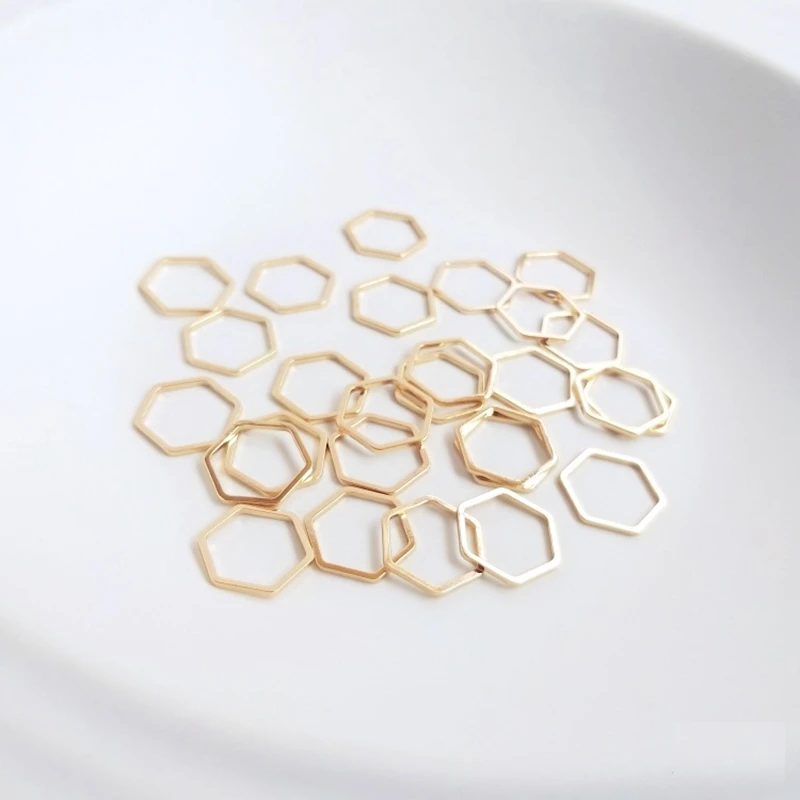 10 stücke 12mm Gold Ohrring Erkenntnisse Edelstahl Hex Form Anschlüsse Ring für DIY Schmuck Zubehör