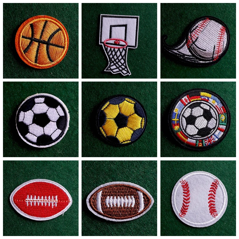 2pcs/lot Pulaqi Football Patch Badge Embroidered Patches For Clothing DIY Basketball Football Club Badges Iron on Patch Jacket