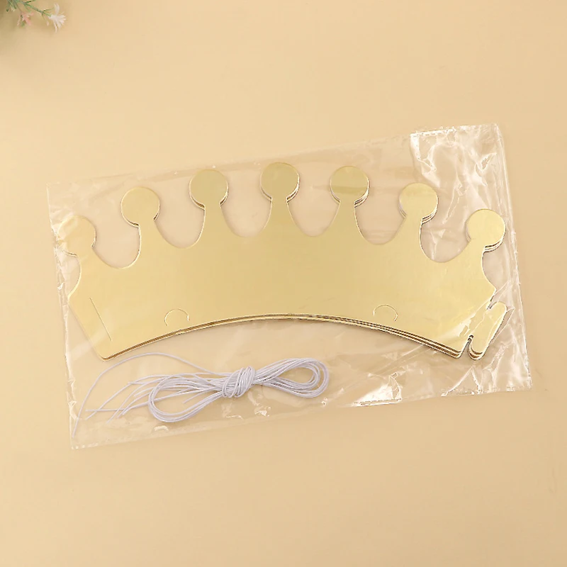 30/10Pcs Gold Silver Birthday Party Hats Paper Crown Kids Birthday Party Supplies Party Crown Hat Cap Celebration Wedding Decor