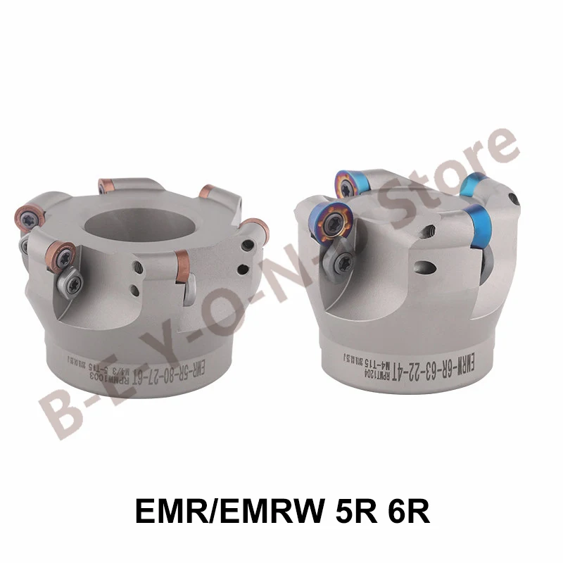 Além de EMR5R EMRW6R EMRW EMR 5R 6R Cortador de fresa de nariz redondo EMRW5R Placa de fresagem facial Cortador de torno CNC