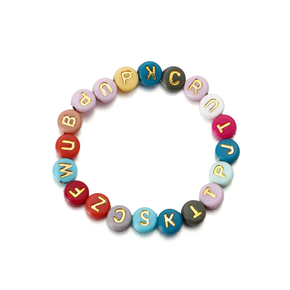 100-500 Teile/los Mehrfarbige Acryl Buchstaben Perlen Alphabet Spacer Lose Perlen für DIY Armband Schmuck, Die Entdeckungen Zubehör