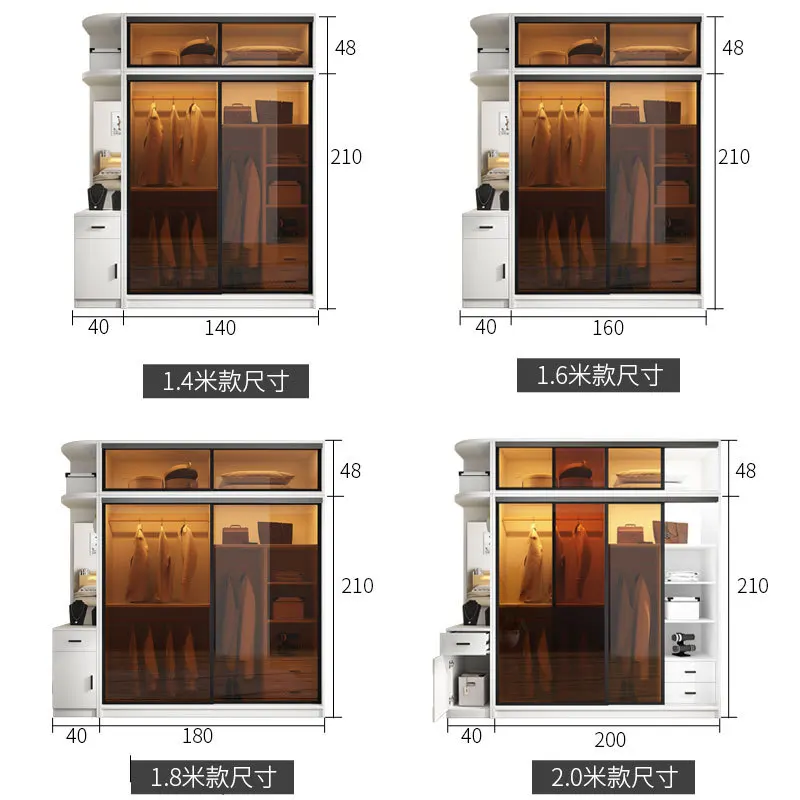 Sliding Door Sliding Wardrobe Door-Plate Assembly Tempered Glass with Mirror Bedroom Overall Contract Programmes