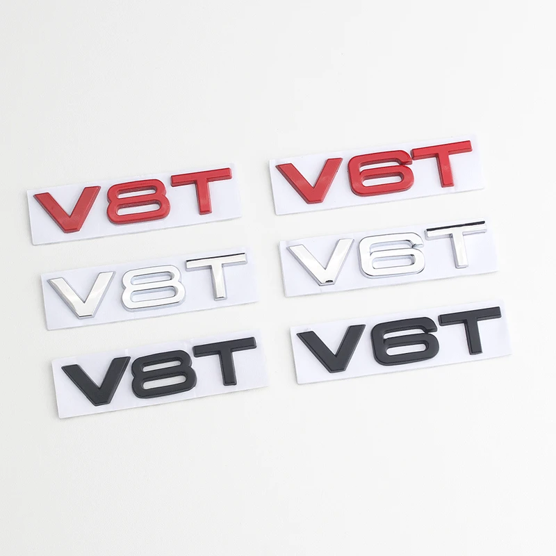 

1 Pcs 3D Metal V6T V8T Car Body Trunk Emblem Sticker For Audi A4LA5A6LA7A8LQ7 8cmx2cm