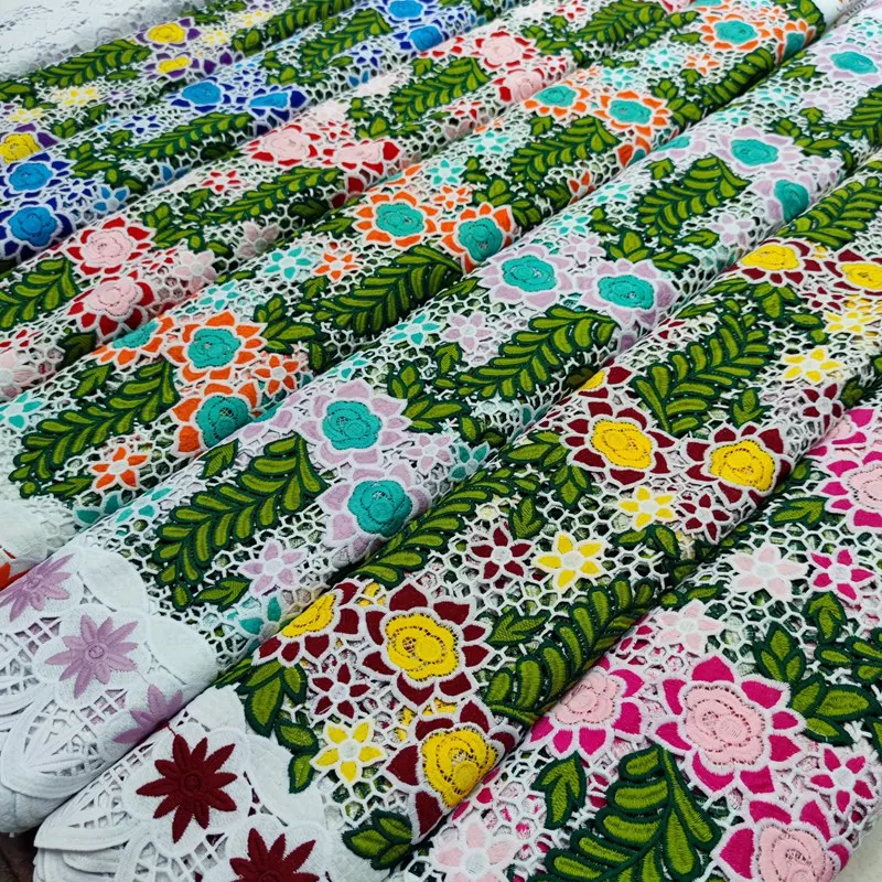 

Guipure Cord Lace Fabric 2022 High Quality Nigerian Lace Fabrics French Water Soluble Lace For Wedding TS9672
