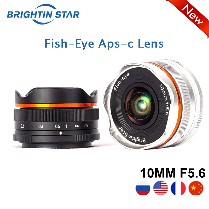 Brightin Star 10mm F5.6 Fish-Eye Aps-c Lens Large Aperture Portrait Lenes For Canon Sony Fujifilm X M4/3 Nikon z Mirror Camera